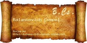 Balassovich Csepel névjegykártya